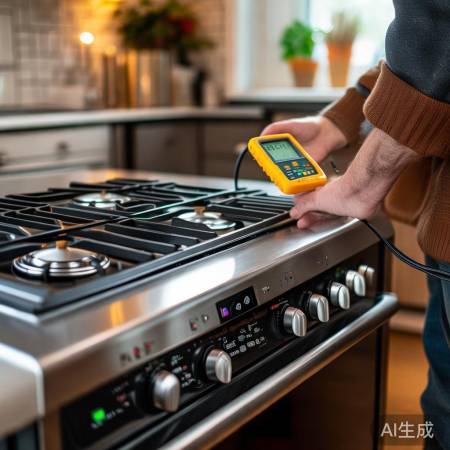 检查电池电压,确保燃气灶正常工