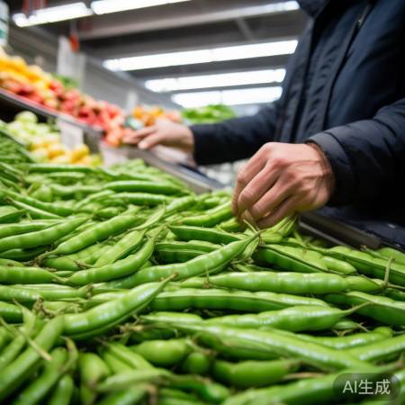 选鲜绿饱满豆,光滑无损伤。