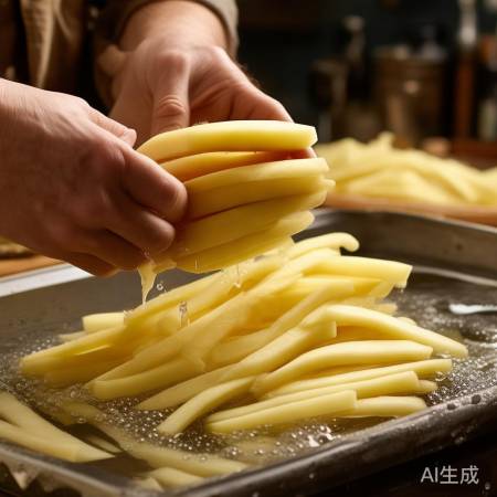 薯条去皮切条,泡水去油。