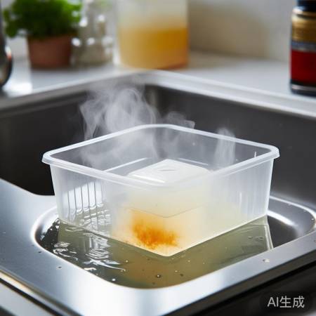 热水泡油渍,按钮洗净快。