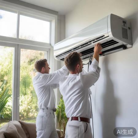 专业师傅安装空调,美观实用保障