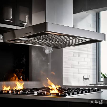 观察烟道,油烟机安装方向。