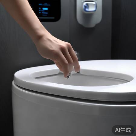 轻触马桶盖,智能开启。