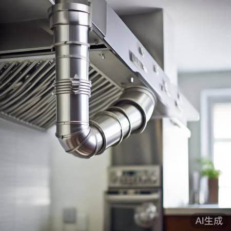 油烟管道连接室外,垂直无弯头。