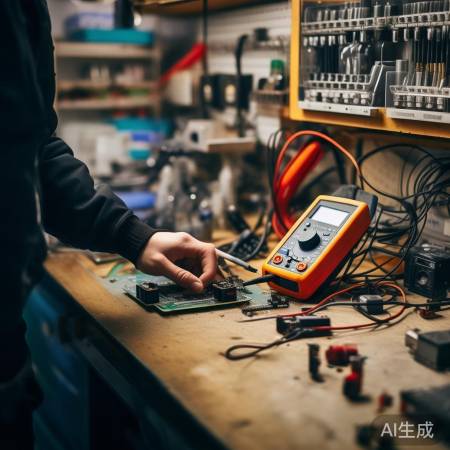 电路故障排查:万用表测继电器。