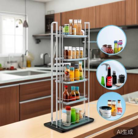 “可调高置物架，防油污，厨房好
