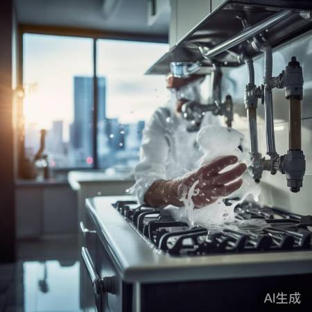 检查燃气泄漏,肥皂水测气泡。