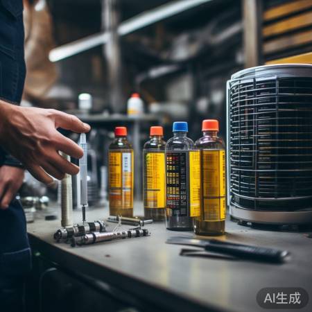 空调加冷冻油,适量注入。