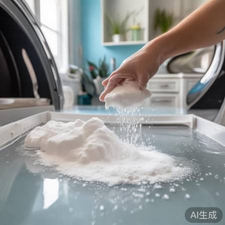 小苏打清洁洗衣机,除味去污。