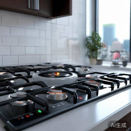 高热效率,节能燃气灶。