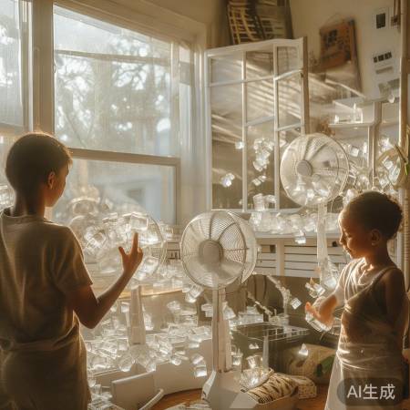 “无空调,风扇救我,凉风四溢。