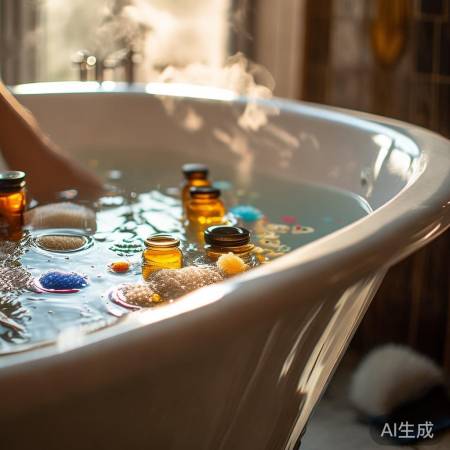 泡澡加精油,身心放松美肌。