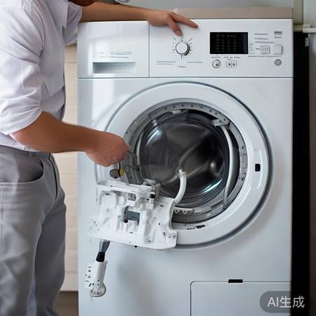 洗衣机组装完毕,稳固复位。