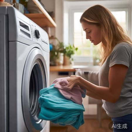 洗衣机盖锁好，保障儿童安全。