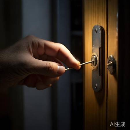 用牙签拔门锁异物,慎防损坏锁芯