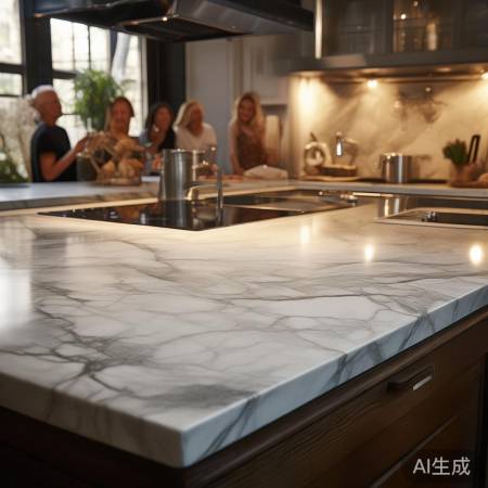 集成灶大理石台面，自然舒适