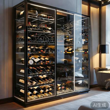 玻璃酒柜，艺术酒品展示柜