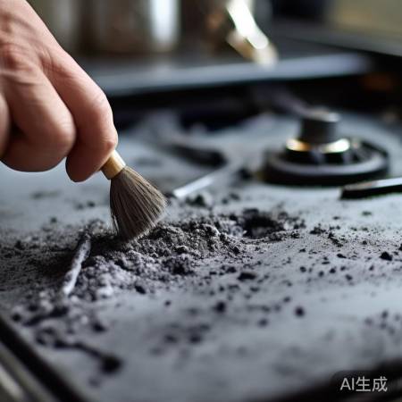 轻刮灶台灰烬