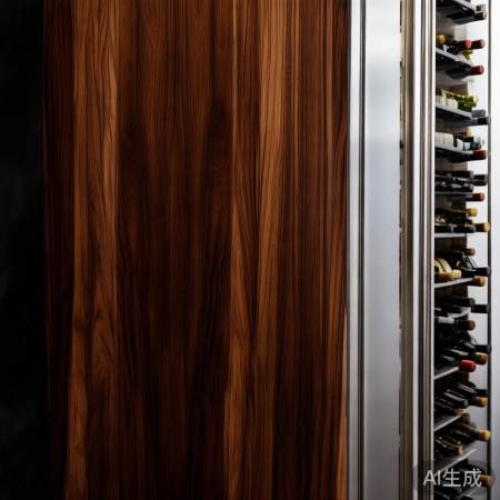 红酒柜材质：实木与不锈钢