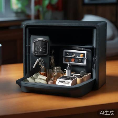 微型指纹保险柜,多用途存储。