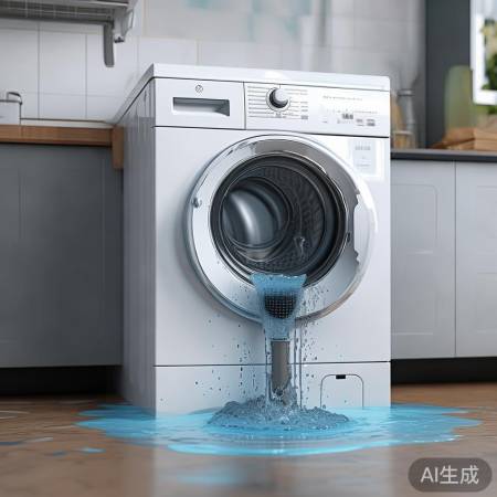 洗衣机漏水,排水管堵塞老化