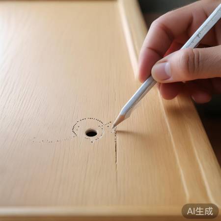 门上画孔，确保水平