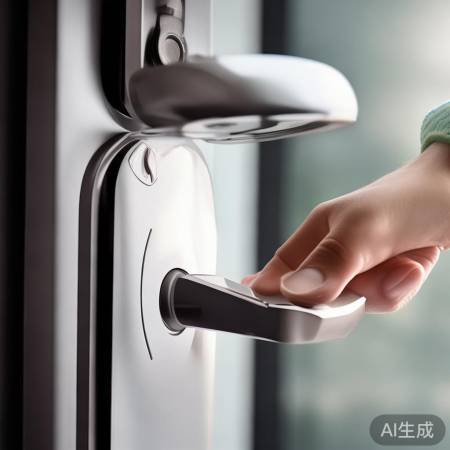 指纹锁小孔,反向开锁入口