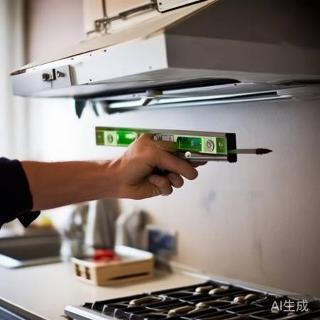 安装油烟机，确保水平
