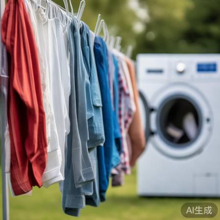 洗涤完毕，取衣物晾晒。