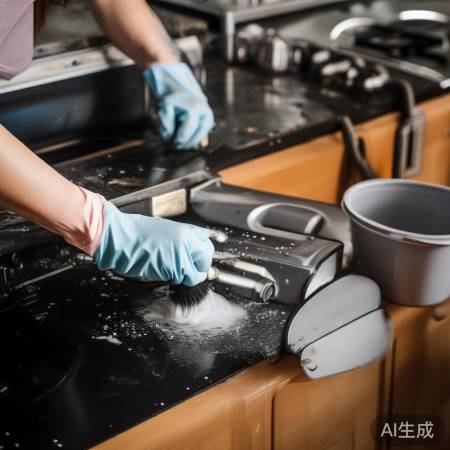 清洁烟道，刷洗擦拭