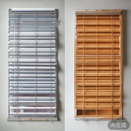 百叶窗材料:铝、塑、木三选一