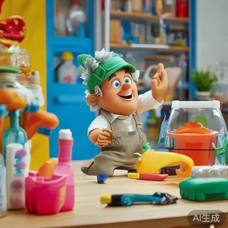 卡通师傅生动清洁教学