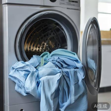 洗衣机洗涤完毕，晾晒前先拧干。