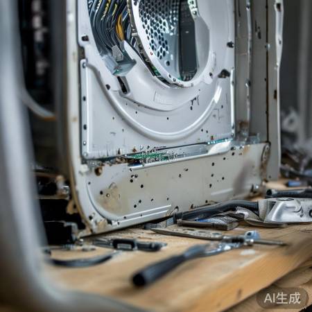 拆洗衣机后盖，露电路板