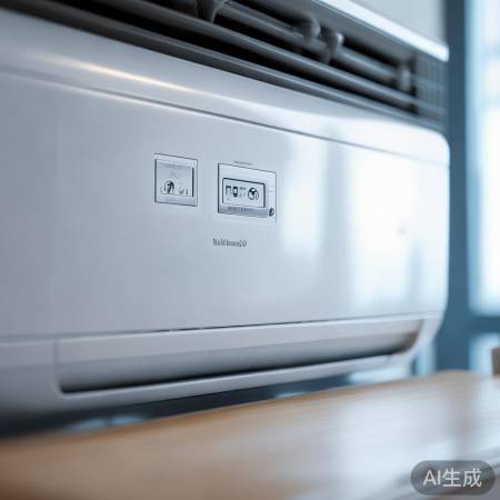 空调操作：电源开关调温风