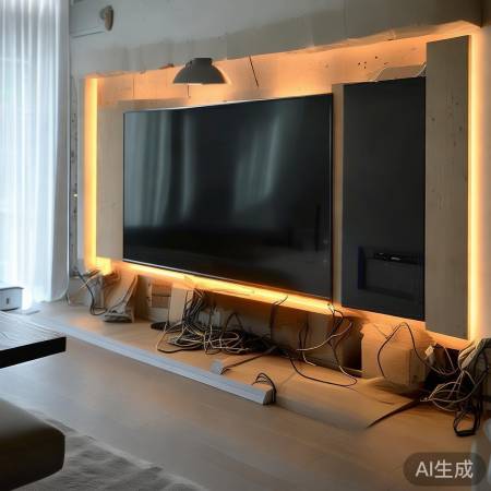 电视墙巧妙藏线