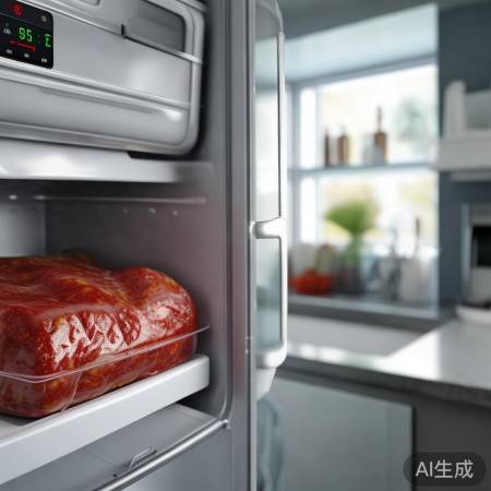 保鲜层存腌牛肉，温度控0-4度